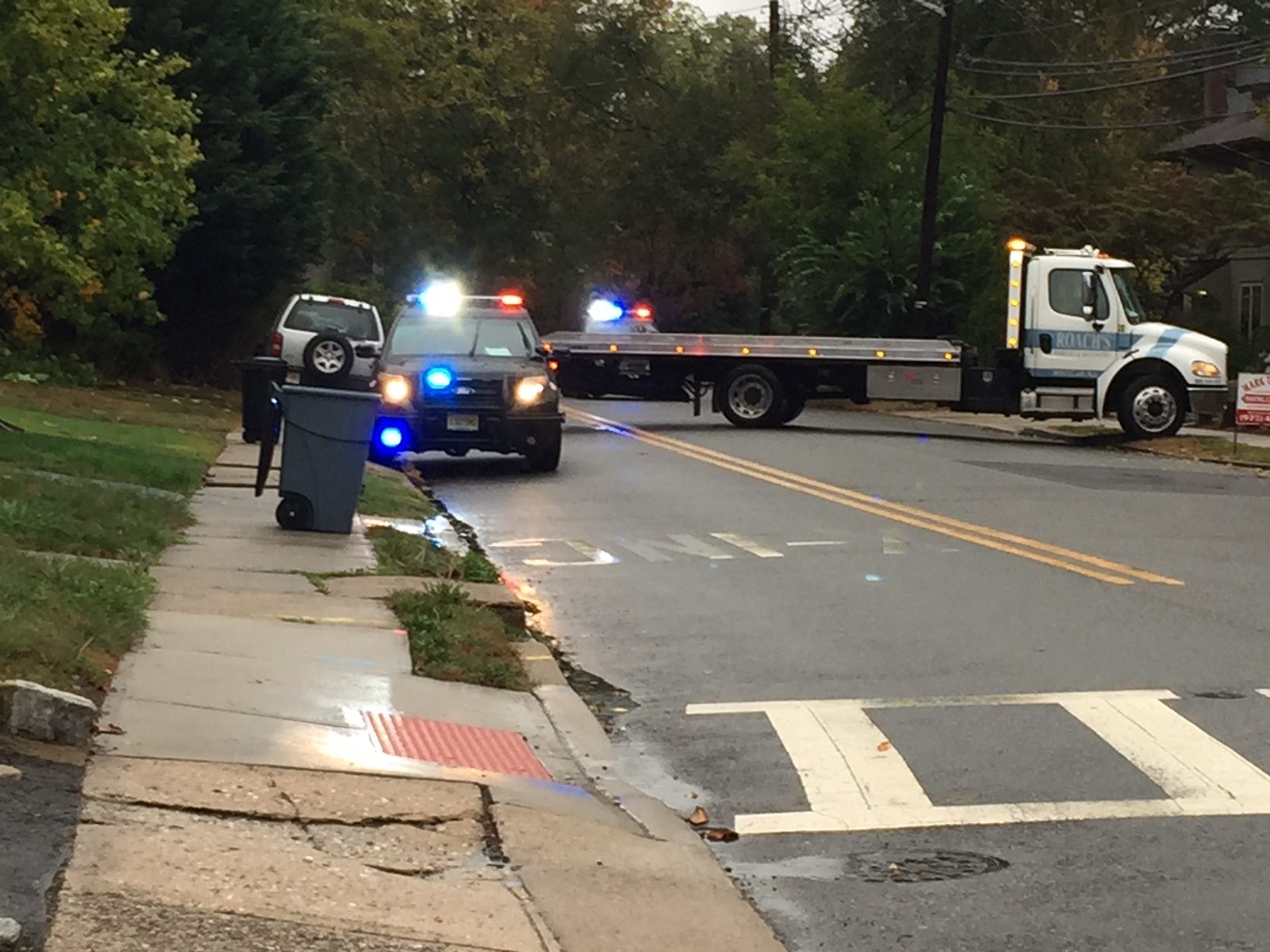 Vehicle overturns on Valley Road in Montclair